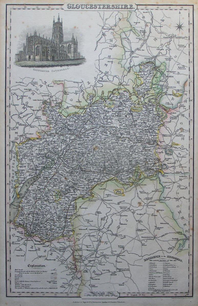 Map of Gloucestershire - Pigot